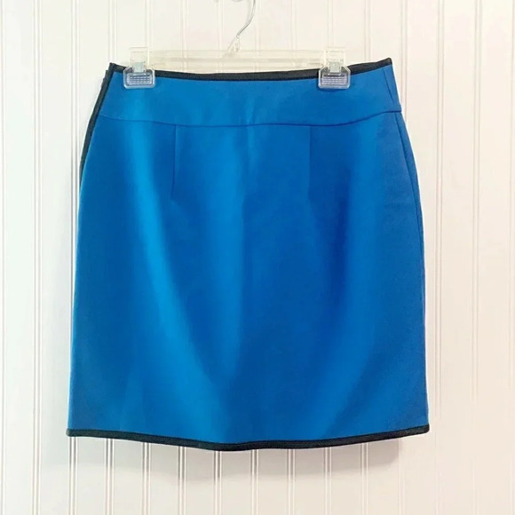 Ann Taylor Blue Side Zip Crepe Skirt Size 6 New! - Picture 5 of 5